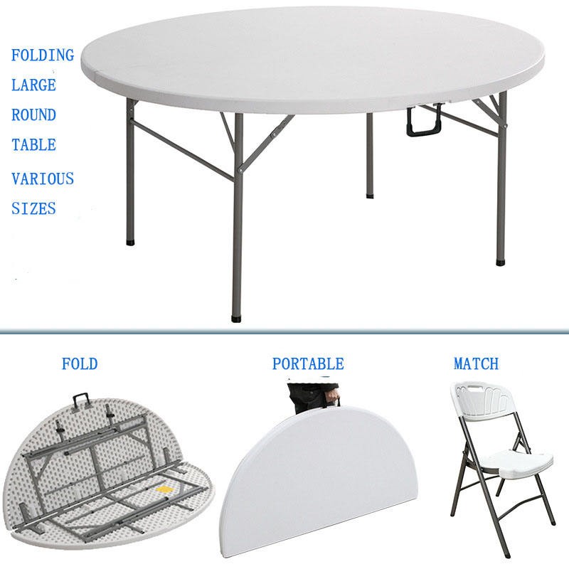 Factory direct sales round white plastic picnic table