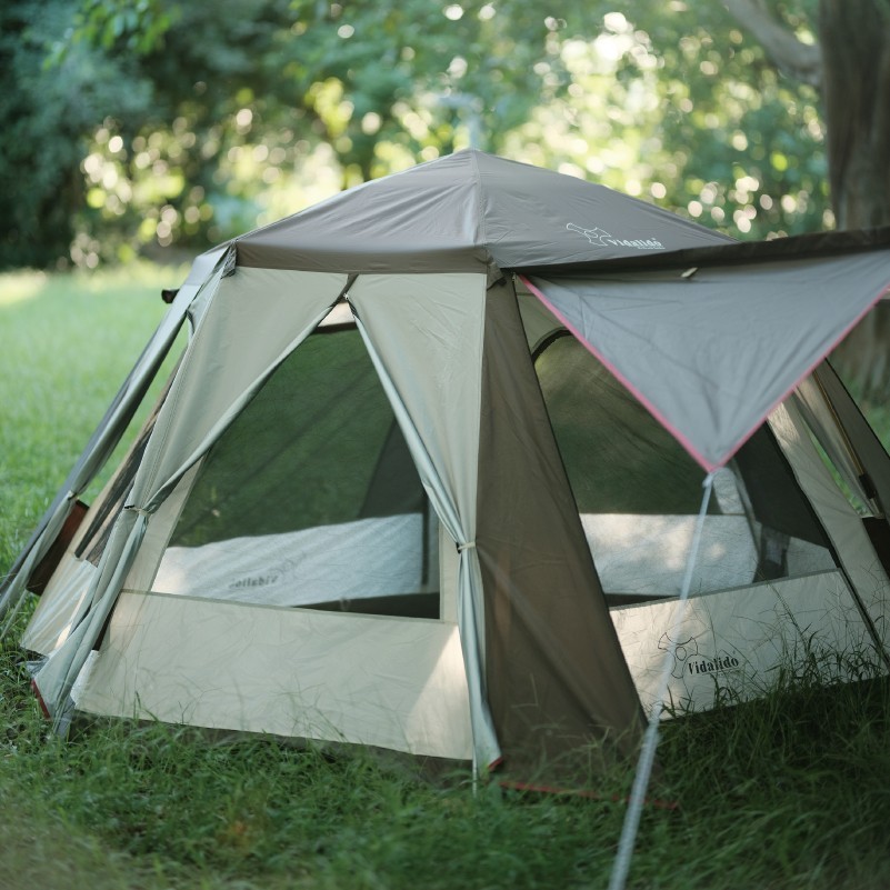 Factory wholesale Automatic aluminum alloy Vidalido hexagon camping tent