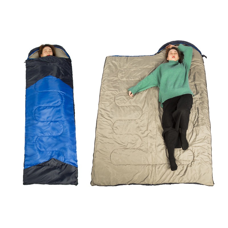 Lightweight portable outdoor adults splicing double sleeping bag